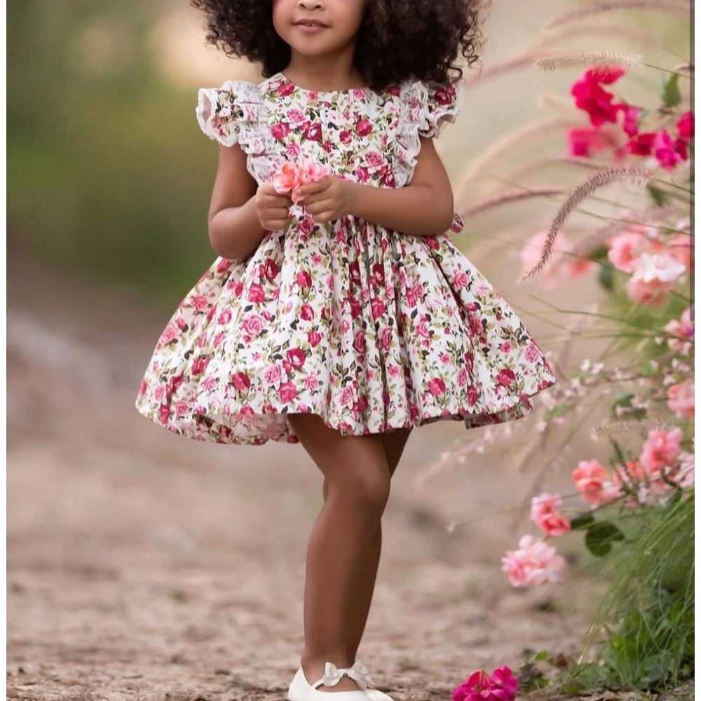 Dollcake Ask Amy Dress Floral Lace Cotton Girls Size 10 Flower Girl Wedding